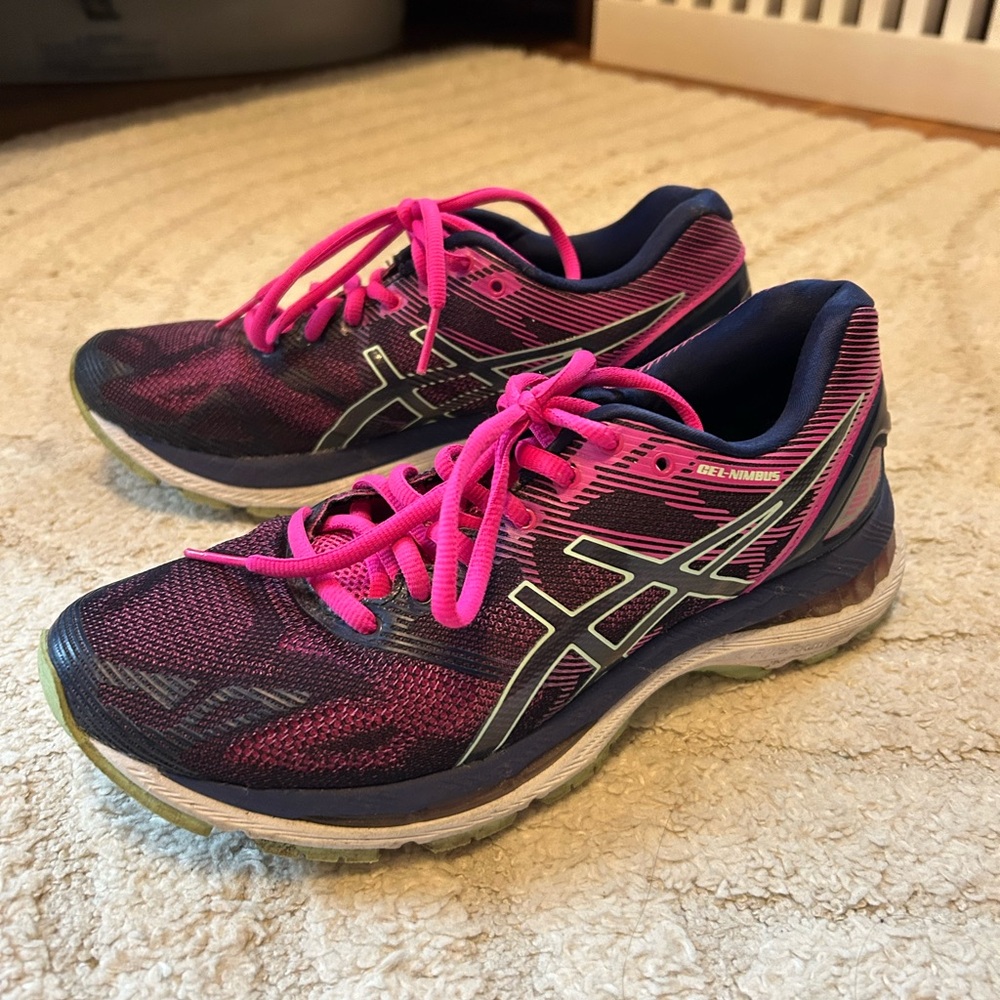ASICS Women's Running Sneakers in Pink and Navy